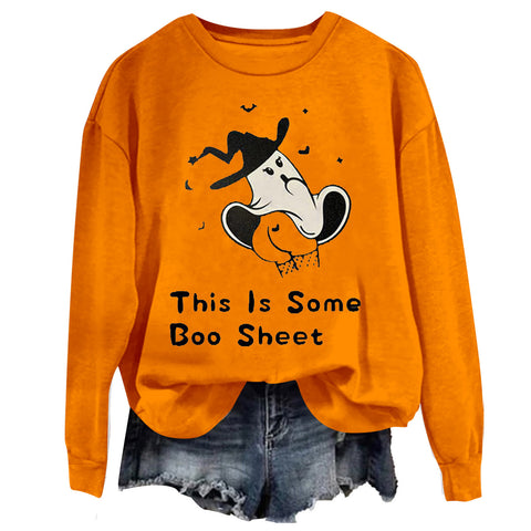 Halloween printed crew neck pullover sweater foreign trade women's clothing m301629