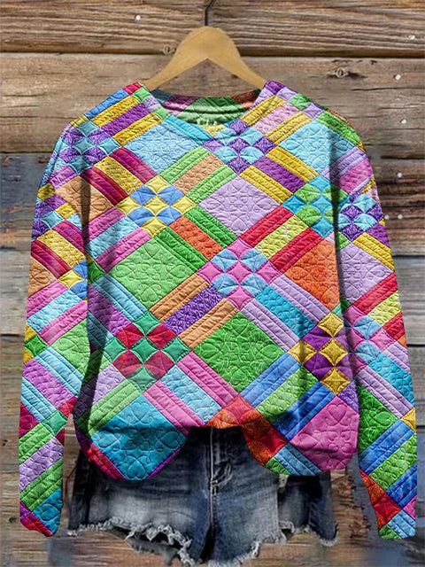 3D creative shading printing shading autumn and winter crew neck long-sleeved sweater women's top m301685