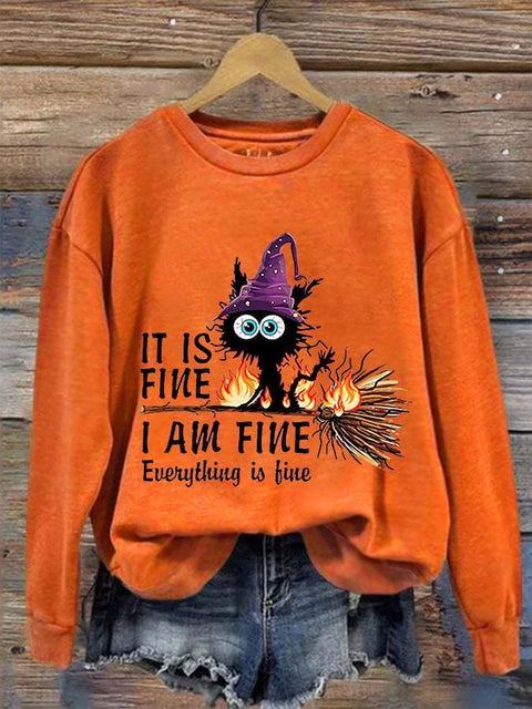 Halloween printed crew neck pullover sweater foreign trade women's clothing m301629