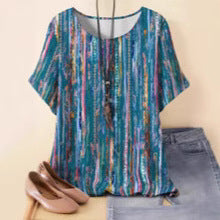 Women's new loose 3D printing round neck casual large size pullover women's clothing m301285