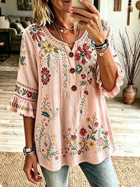 V neck lace sleeve fashioneasiest for match women's tops ff303277
