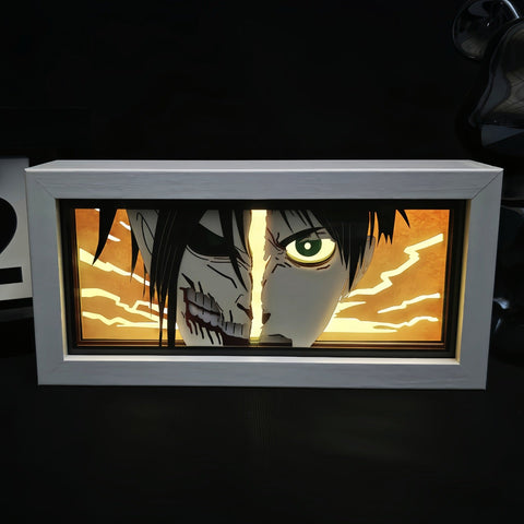 Attack on Titan Eren Jaeger Paper Carving Lamp Photo Frame