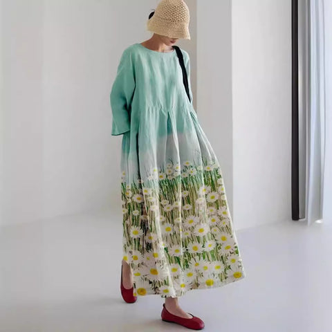 3D imitation cotton pull frame craft women's pendulum dress m301038