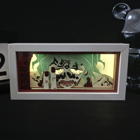 Demon Slayer Kibutsuji Muzan & Giyuutarou Paper Carving Lamp Photo Frame