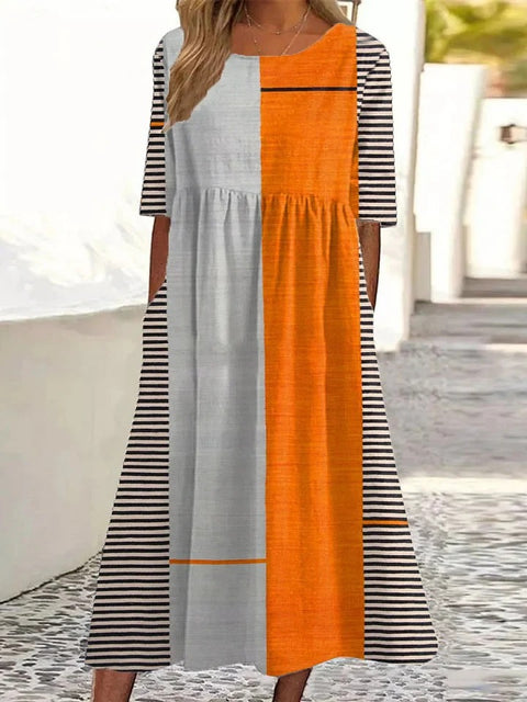 Fashion digital print big wide dress m302128