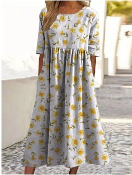 Fashion digital print big wide dress m302128