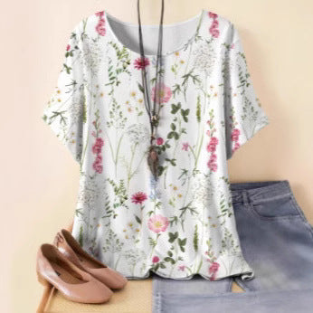 Women's new loose 3D printing round neck casual large size pullover women's clothing m301285