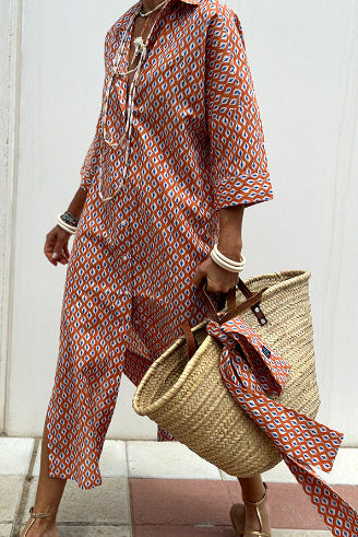 New striped shirt split-ended split-ended dress summer shirt m301585