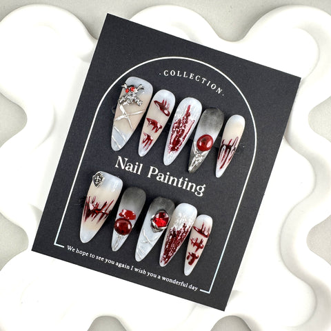 Grandiose wearing nail pads, advanced sense, summer pure handmade nail patches, hand-painted m3331200