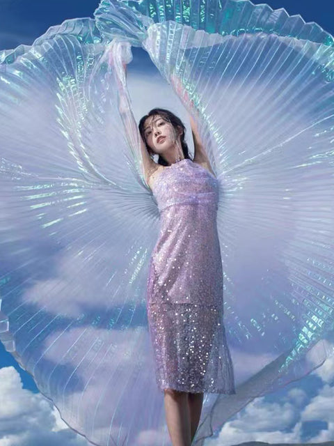 Golden and Silver Wings 360 degree Split Dance Dress m33311027