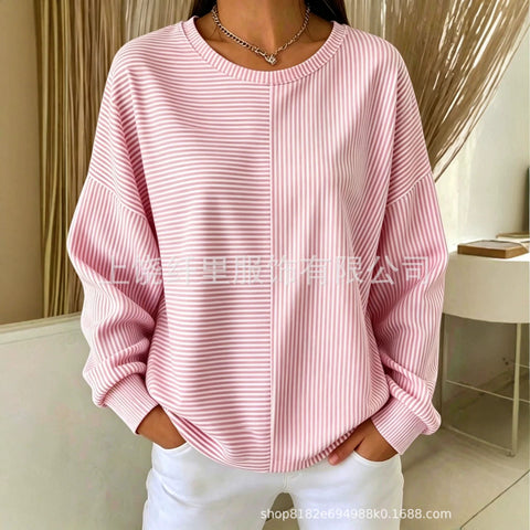 Printed Loose Casual Fashion Crew Neck Long Sleeve Women's Clothing FF303274