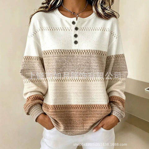 D digital printing 4-button women's sweatshirt ff303280