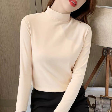 New Korean version thickened double-sided velvet long-sleeved t-shirt versatile top m301908