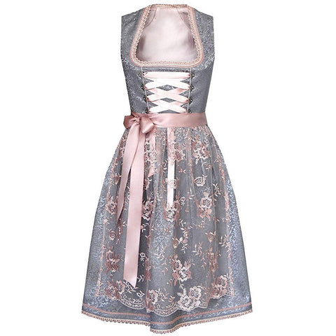 Oktoberfest women's skirt square neck waist strap lace apron m300483