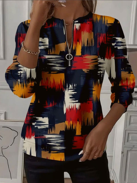 Printed shoulder sleeves long sleeves womanizer m302028