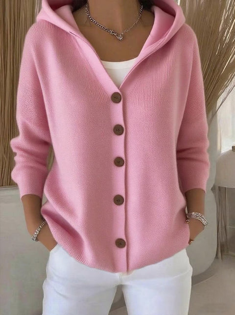 Knitted hooded sweater cardigan jacket autumn and winter new casual fashion women's clothing m301900