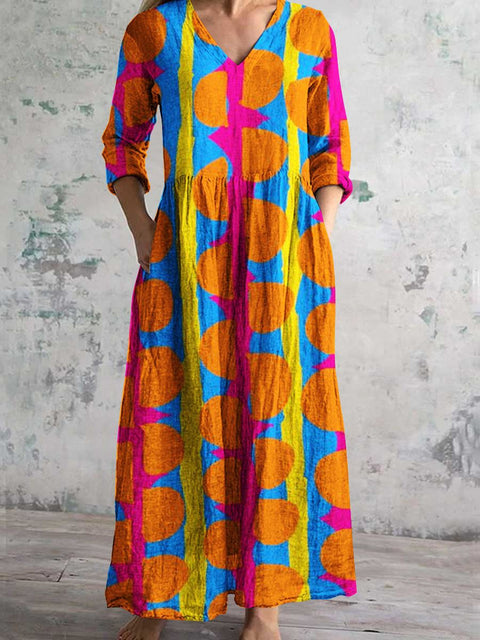 Women's fashion floral print medium and long dress m301039