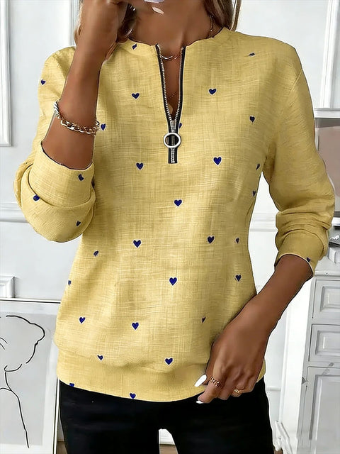 Printed shoulder sleeves long sleeves sweater m302295