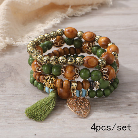 New Bohemian Bracelet Creative Tassel Multi-layer Beaded Bracelet m3331286