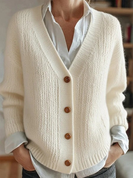 Imitation sweater women's European and American style new loose v-neck long-sleeved cardigan m301888