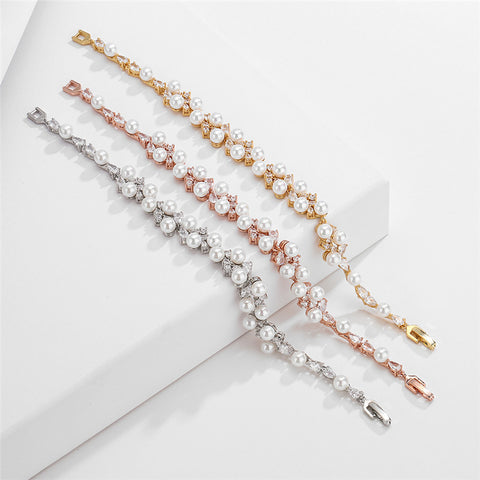 Pearl zircon bracelet m3331126