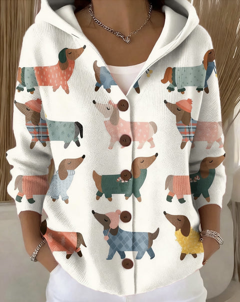 Cardigan à capuche tricoté boutonné veste automne et hiver nouveau m303072