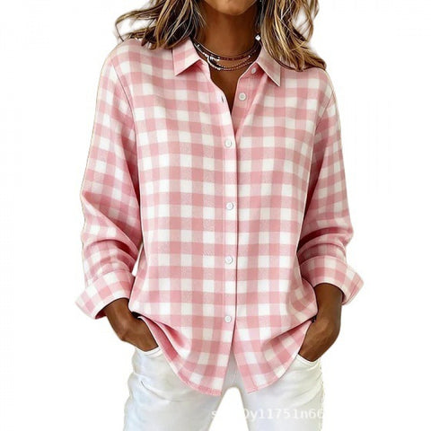 3D digital flower print pink fresh and sweet floral shirt versatile women's top m302217