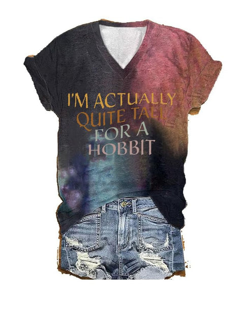 3D digital printing letter series women's V-neck short-sleeved T-shirt m301557