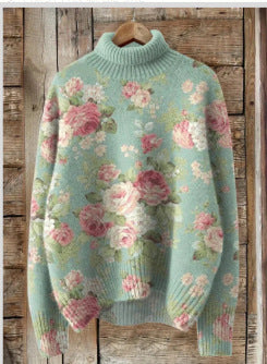 Christmas abstract print casual cape jacket cardigan m301686