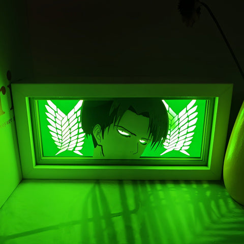 Naruto anime Levi Ackerman Paper Carving Lamp Photo Frame