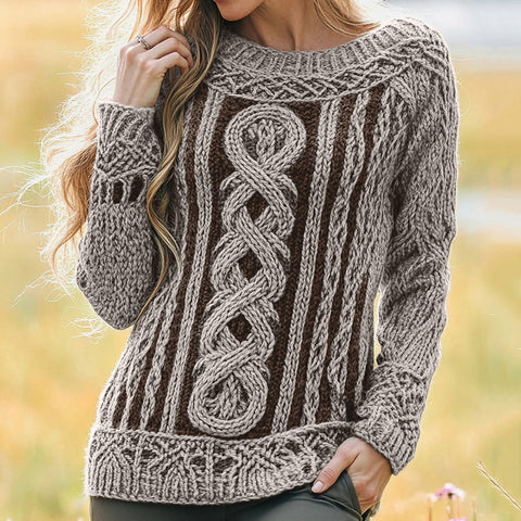Autumn and winter 3D digital printing crew neck sweater knitted sweater m302083