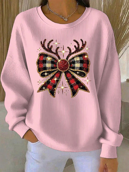Knitted top snowflake christmas tree mix and match casual commuter sweater m302212