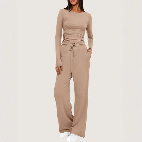 Casual suit women's long-sleeved wide-leg pants multi-occasion sportswear m301800