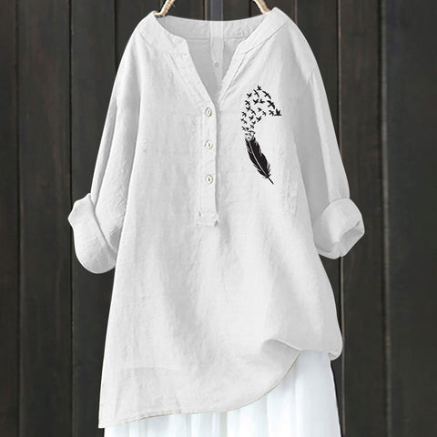 Autumn new long-sleeved comfortable printed fashion versatile shirt m301739