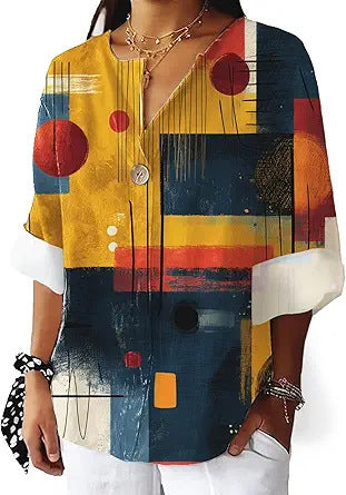 Fashion Women's Coconut Button Long Sleeve Shirt m302752