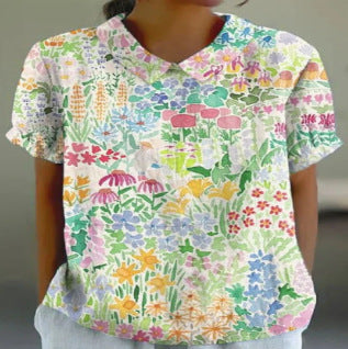 Summer wind short-sleeved printed pullover m301619