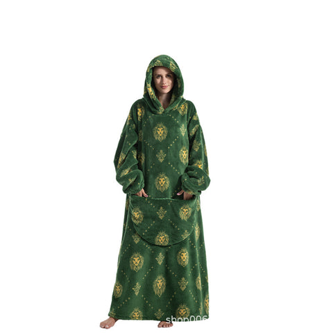 Blanket hoodie wearable blanket lazy sweater extended m302147