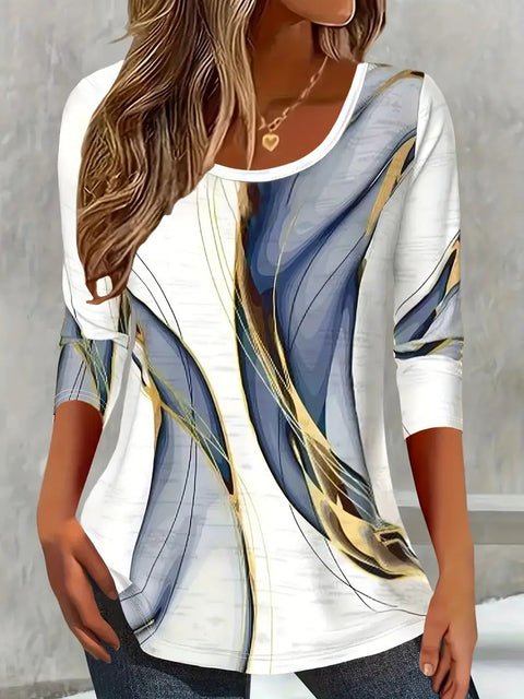 Fashion loose high-quality casual versatile colorful long-sleeved crew neck T-shirt m301757