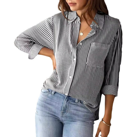 Top Loose Casual Long Sleeve Shirt Women's M301603
