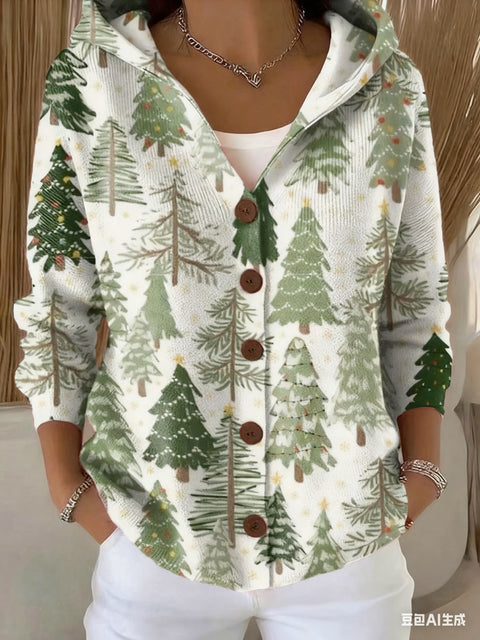 Cardigan à capuche tricoté boutonné veste automne et hiver nouveau m303072
