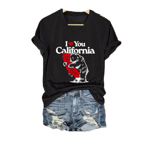 3D digital printing letter series women's V-neck short-sleeved T-shirt m301557