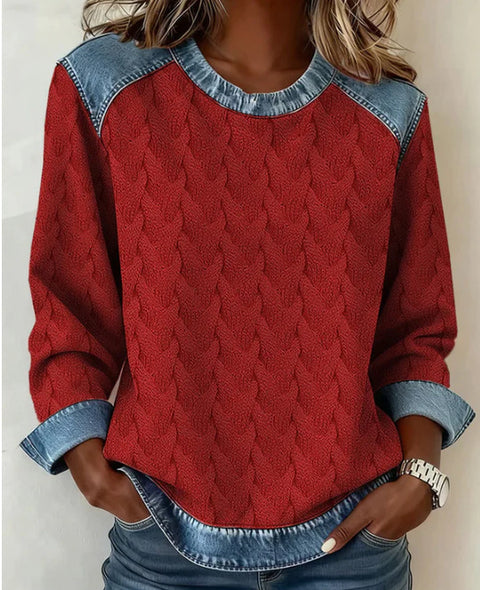 Women's printed women's crew neck sweater m302298