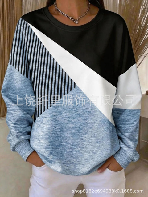 Printed Loose Casual Fashion Crew Neck Long Sleeve Women's Clothing FF303274