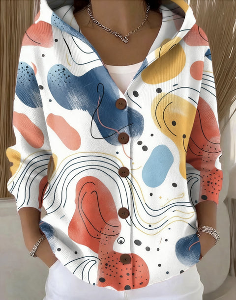 Cardigan à capuche tricoté boutonné veste automne et hiver nouveau m303072