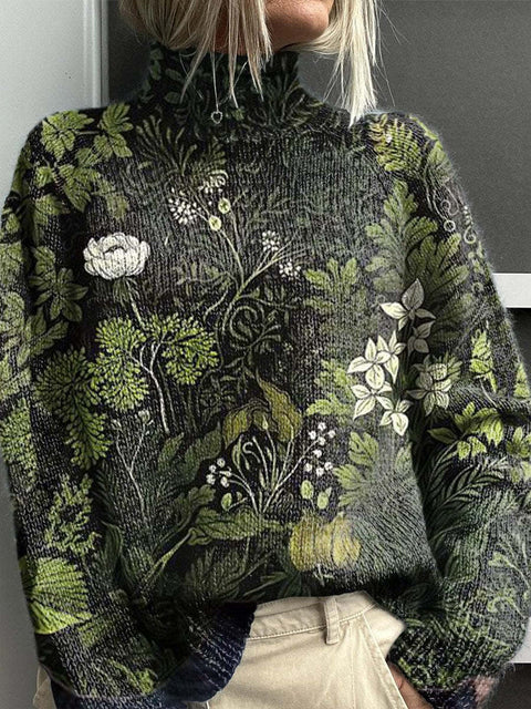 Christmas abstract print casual cape jacket cardigan sweater m302114