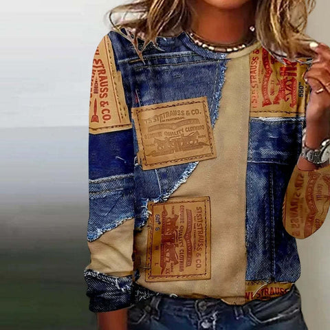 Creative flower 3D digital printing casual trend crew neck T-shirt m302222