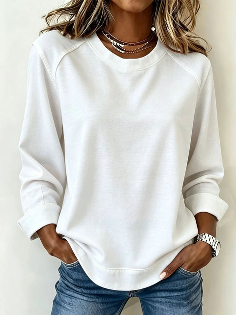 3D printed long-sleeved loose splicing round neck women's sweater FF303273