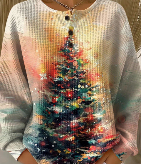 New retro 3D digital printing three-button stand-up collar Polo sweater m302116