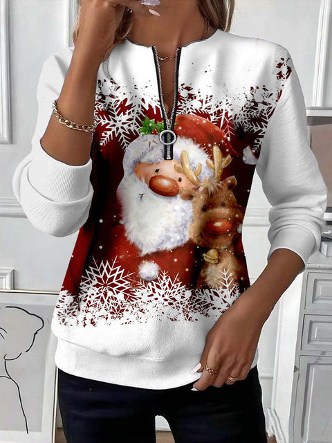 Printed shoulder sleeves long sleeves sweater m302295