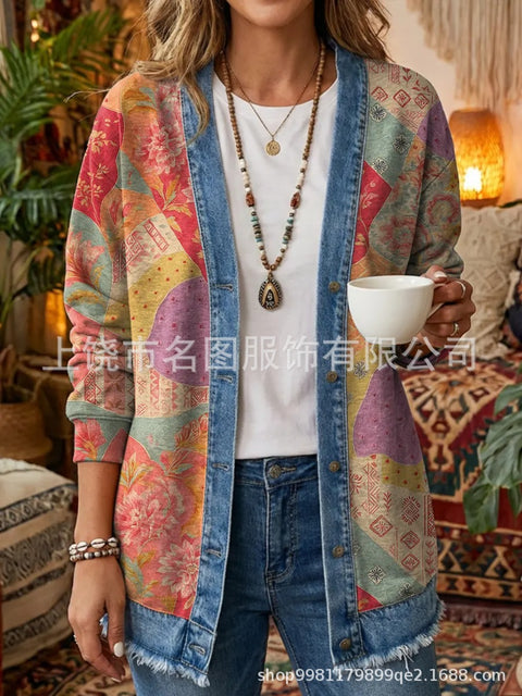 3d digital printing loose hooded sweatshirt cardigan outwear ff303279